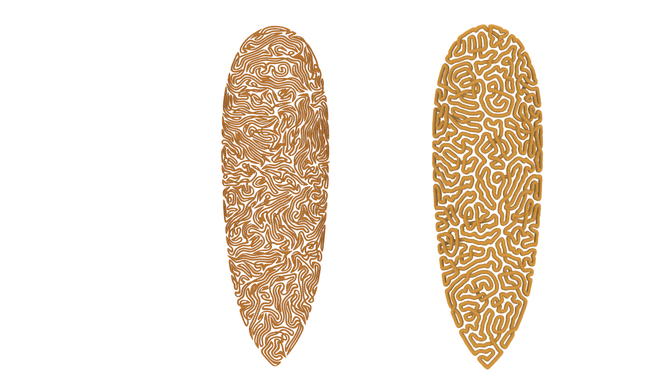 Comparison of small versus large radii growth settings